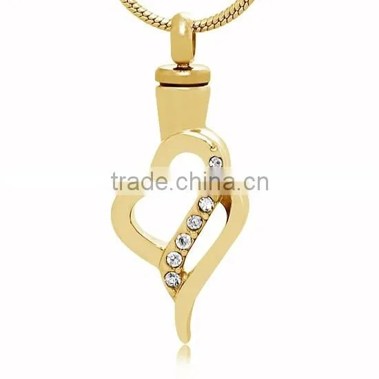 China Supply 316 Stainless Steel Pets Keepsake Silver Crystal Urn Pendant Graceful Women's Hollow Out Heart Cremation Pendant photo-2