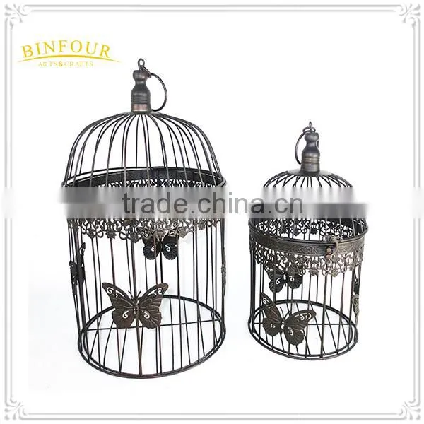 Garden Decorative Welding S/2 Round Birdcage photo-2