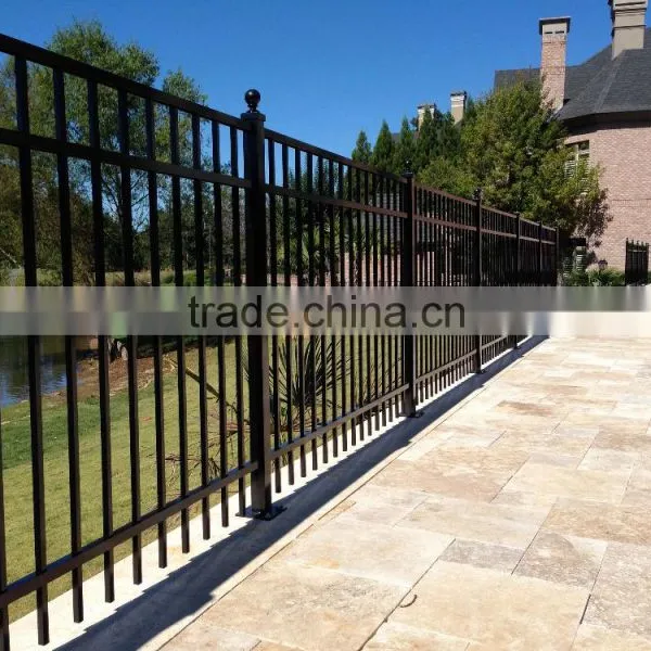 Wood Grain Powder Coating Aluminum Fence photo-3