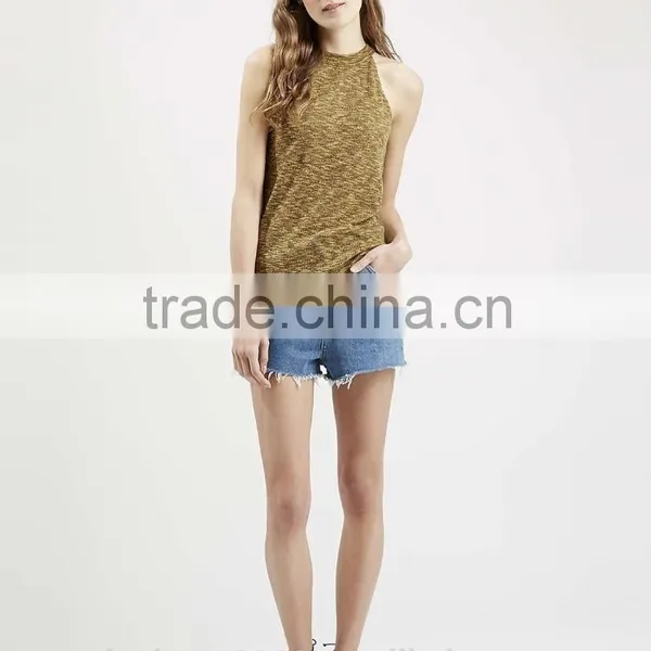 High Collar Vertical Stripes Vest