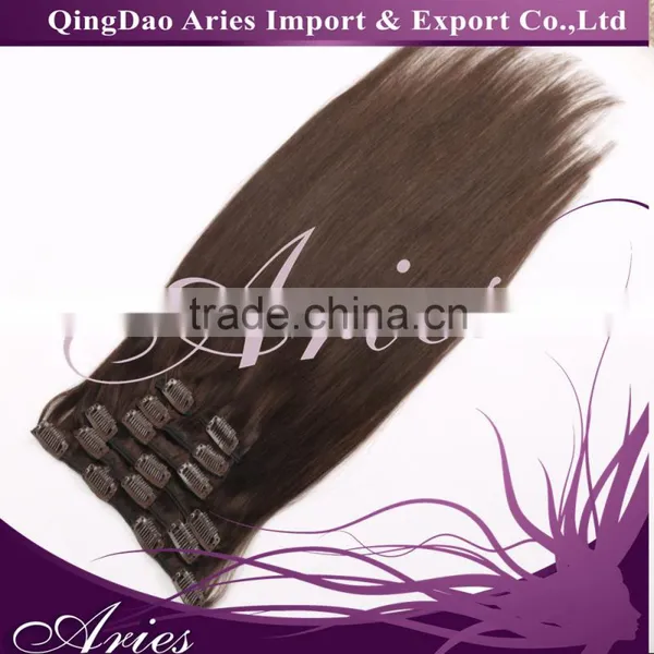 Remy (Remi) Human Hair Clip in Extensions Brown photo-2