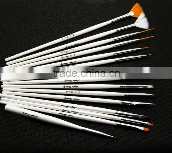 3 Colors Nail Art 15 Pcs Gel Design Pen Painting Brush Set Draw Flowers Dot Tips photo-3