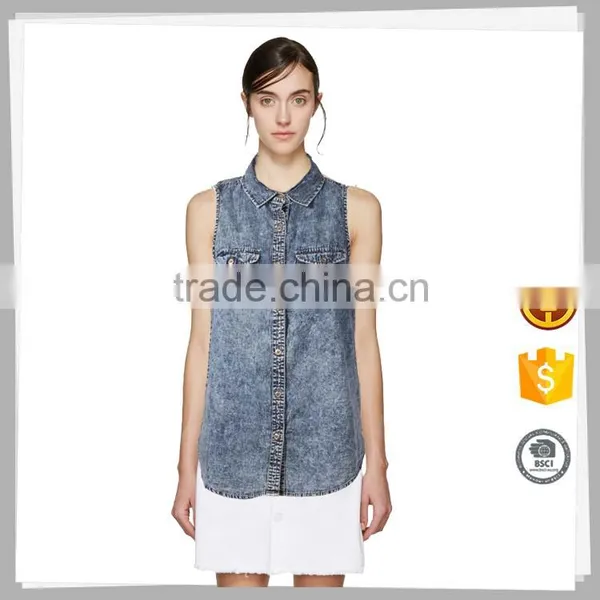 China Suppliers 2016 New Casual Women Fashion Denim Blouse photo-4