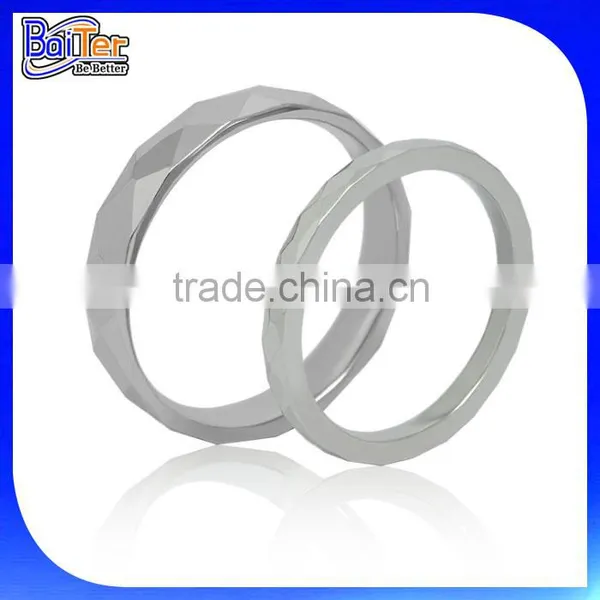 High Polished Stainless Steel Gold Couple Ring Without Stone photo-2