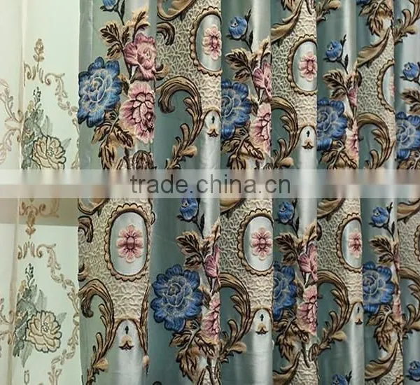 China Hand Embroidery Designs Fabric Curtain Wholesale / Jacquard Curtain Fabric / Curtain Fabric photo-3