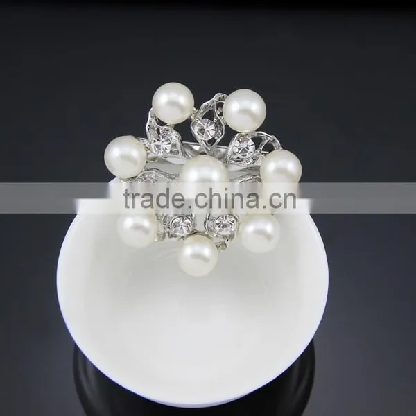 2015Hot Style Elagant Jewelry Fashion Brooch Simple Brooch Silver Snowflake Pearl Crystal Rhinestone Brooch Pin photo-4