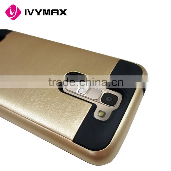 IVYMAX Best Seller Gold Shockproof Hard Bumper Soft Rugged Rubber Case Cover Skin for LG K7/ LG Tribute 5 LS675 photo-2