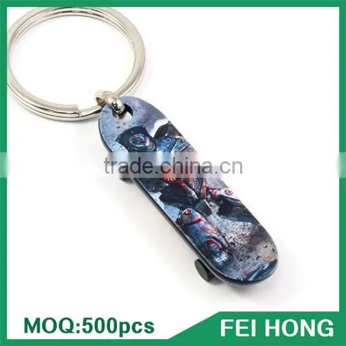 China Supplier Newest Two Sided Printing Custom Metal Trendy Keychain photo-5