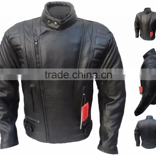 Leather Motorbike Racing Jacket CE ARMOURED