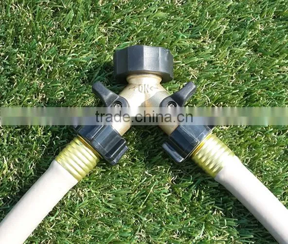 2 Way Solid Brass Y Valve Garden Hose Connector With Comfort Grip photo-4