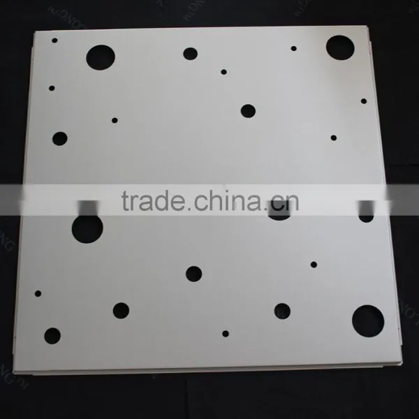 CNC Punching Aluminum or Galvanized Steel 2x2 Ceiling Tiles Perforated Lay-in Metal Suspended Ceiling Tiles photo-2