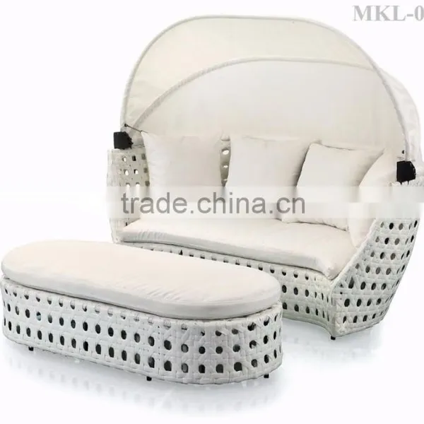 PVC Rattan Wicker Patio Sun Lounger Furniture - Poly Rattan Furniture Beach Chair - Lounge Chaise Rattan Furniture