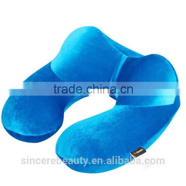 U-shape White Goose Down Portable Inflatable Travel Pillow photo-6