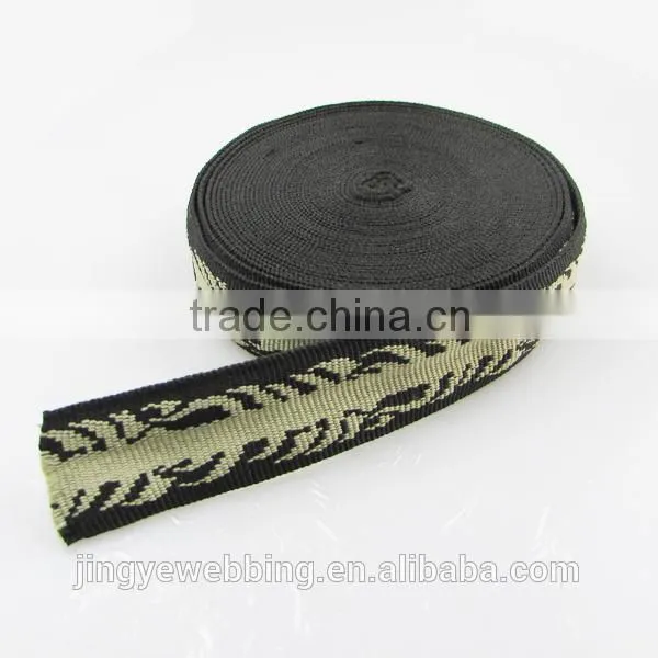 30 mm plaine hollow customized jacquard woven striped ribbon