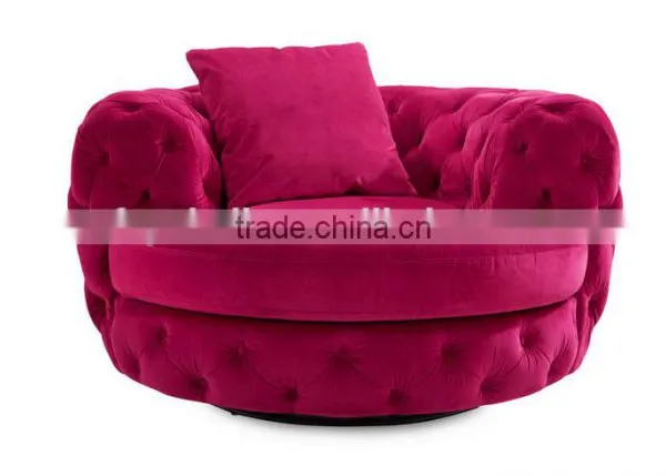 Living Room Furniture Upholstered Recliner Single Armrest Round Sofa for Apartment photo-2