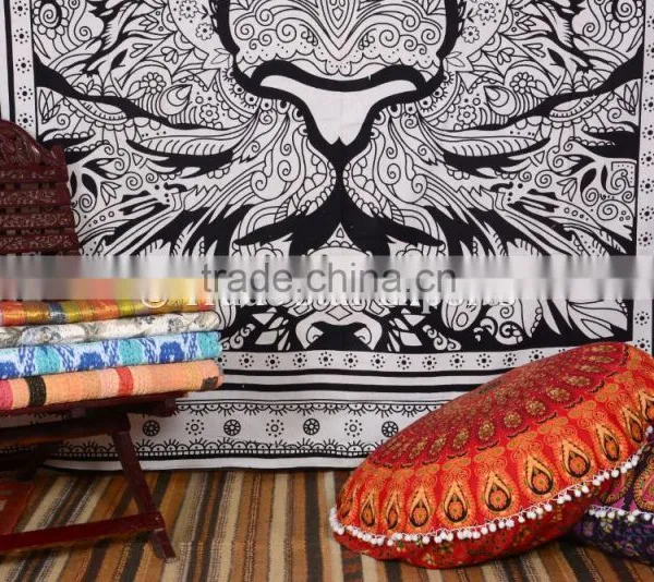 Indian Tiger Queen Bohmiean Bedding Hippie Psychedelic Home Decor Cotton Bedspread photo-3