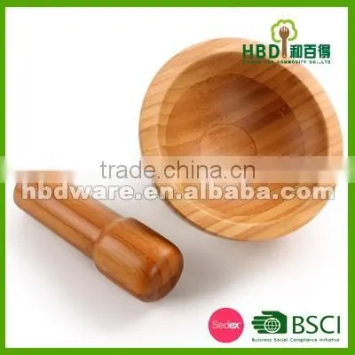 Best Selling Premium Fashion Bamboo Wooden Mortar and Pestle Set photo-3