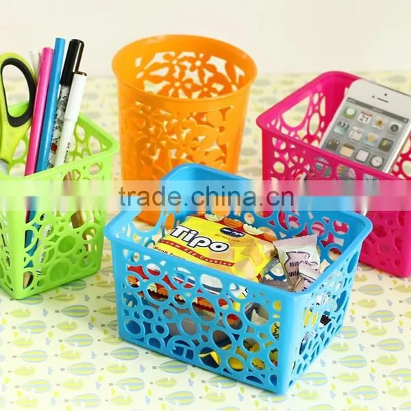 New Design Colorful Multipurpose Storage Box With Hollow Out Patterns