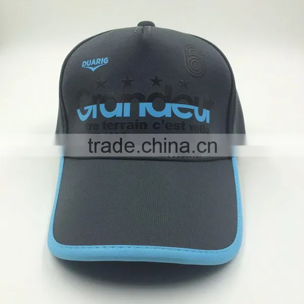 Cutomized Rubber Print Black 5 Panel Baseball Sports Cap photo-4