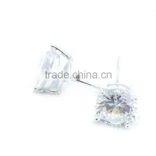 Round Shape CZ Silver925 Stud Earring photo-2