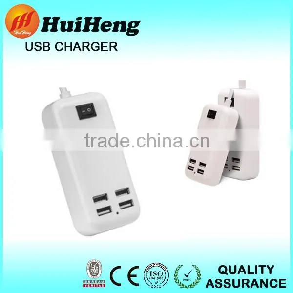Travel 4 port desktop usb mobile charger single use mobile charger
