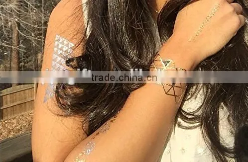 New Fashionable Custom Flash Metallic Water Based Temporary Tattoo photo-4