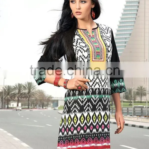 Indian Cotton Printed Kurtis Fashionable Traditional Kurtis For Women photo-4