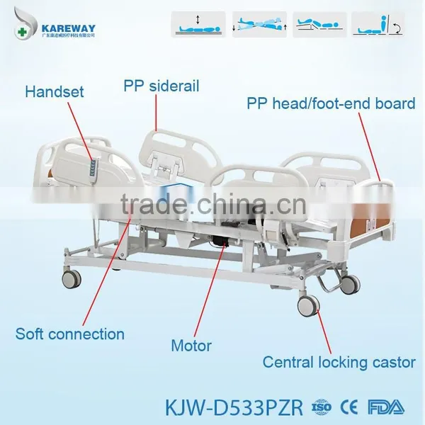 5 Functions ICU Electric Orthopaedics Hospital Bed With Rails photo-2
