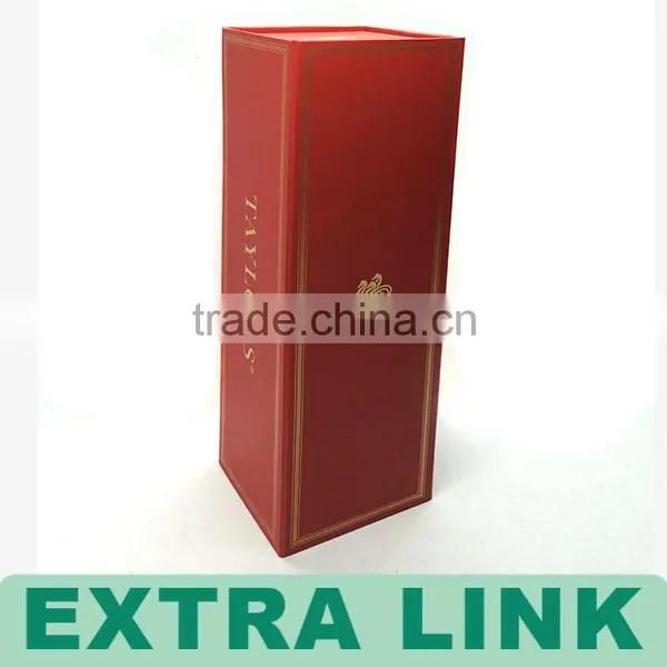 Luxury Hot Stamping Gold Logo Flat Pack Cardboard Wine Packaging Box photo-4