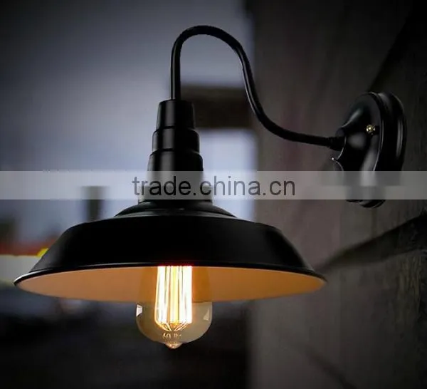 Industrial Metal Wall Lamps In Black photo-5