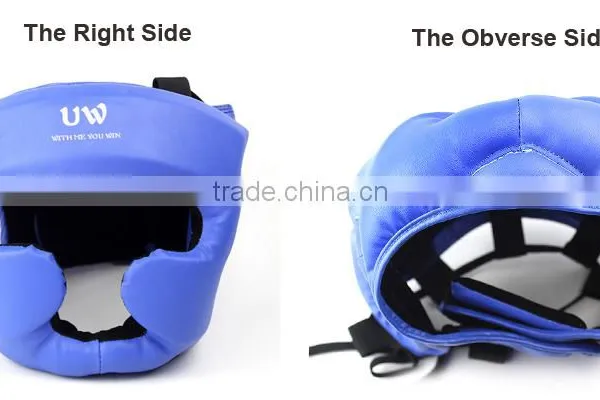 Leather Head Guard Helmet Blue OEM photo-2