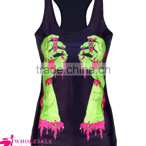 Black Tank Top for Women Halloween Style Tops 2015 New photo-4