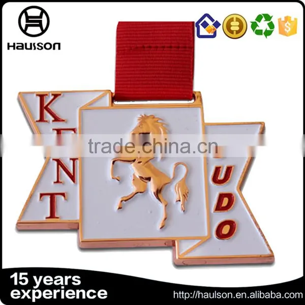 Wholesale Custom Diecast Soft Enamel Zinc Alloy Plating Gold Championship Judo Sport Medal With Ribbon photo-3