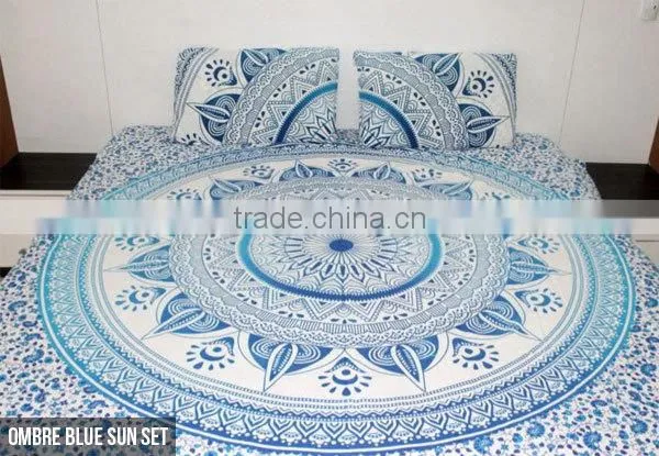 Queen Size Hippie Ombre Indian Cotton Mandala Tapestry photo-3