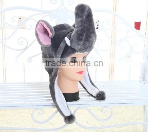 Customized Logo Husky Animal Plush Animal Head Hat photo-5