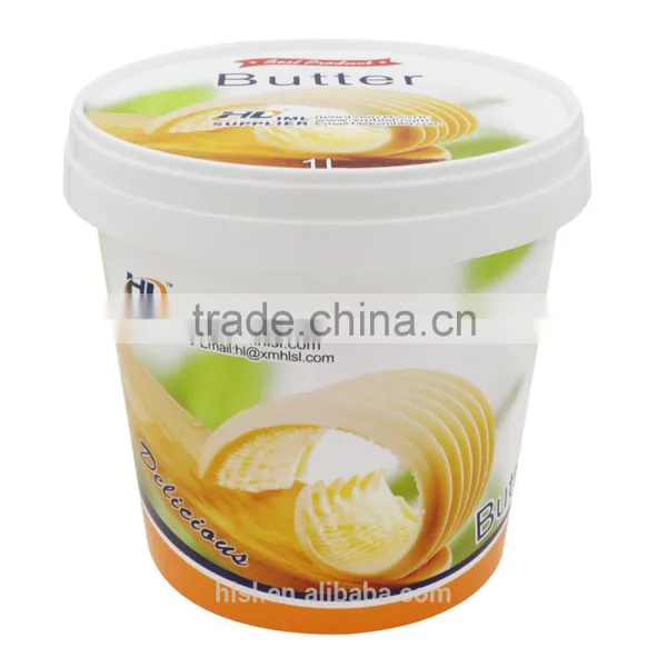 Food Grade 1L Round Butter With IML Logo Plastic Pot photo-6