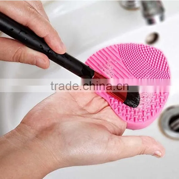 New Design Candy Color Silicone Makeup Brush Cleaner Brush Heart Shaped Washing Tool photo-2