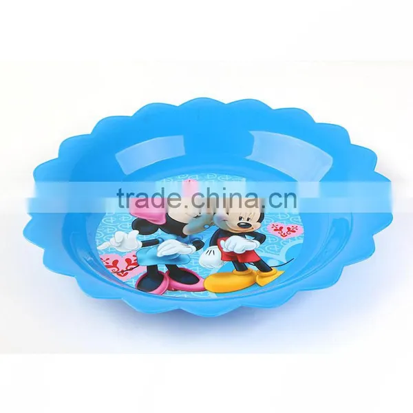 Blue Cartoon Pattern Plastic Plate photo-2