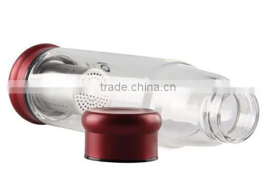 Popular Fancy Pyrex Fruit Infuser Glass Water Bottle With Silicone Sleeve photo-2