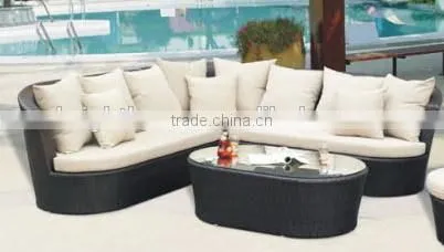 Modern Patio Garden Cane Wicker Sectional Sofa photo-3