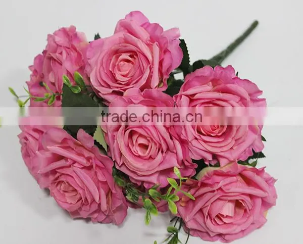 Hot Sale 9 Heads Artificial Silk Flowers,fake Rose Flowers photo-4