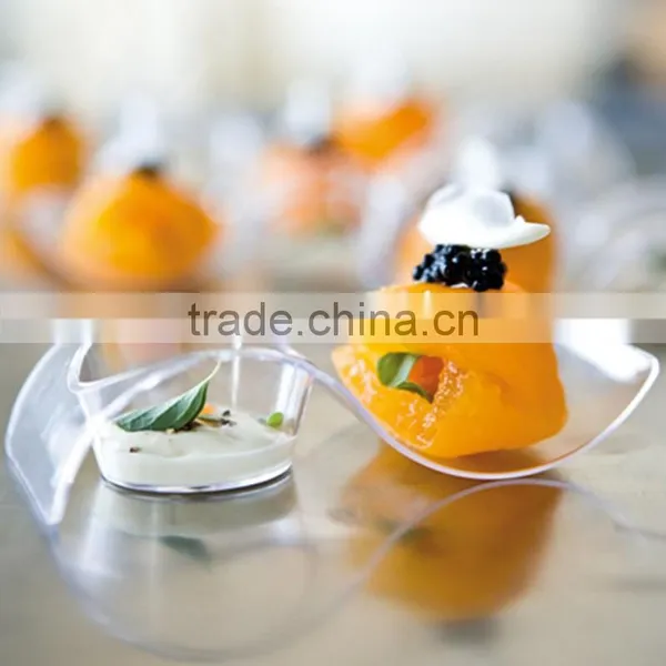 Food Grade BPA Free Plastic Curved Dishes , Party Desert Cocktail Holder Pack photo-6