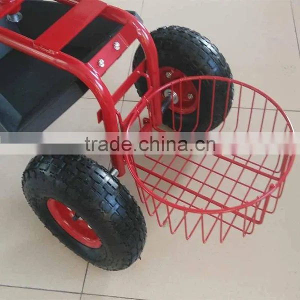 Heavy Duty Adjustable Tractor Garden Scoot With Round Basket photo-3