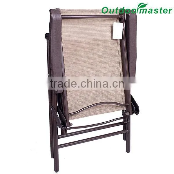 5-Position AdjustmentTan Recliner Teslin Garden Deck Beach Pool Chair photo-6