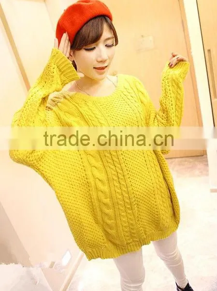 OEM Ladies Fashion O-neck Woman Pullover Knit Sweater