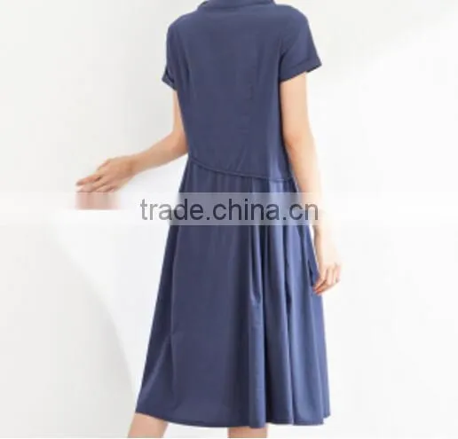 Asymmetric Placket Dress /Women's Cotton Skirt photo-3