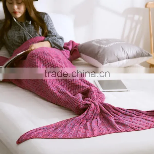 Hot Selling Adult/child/baby Mermaid Blanket Crochet Mermaid Tail Blanket photo-2