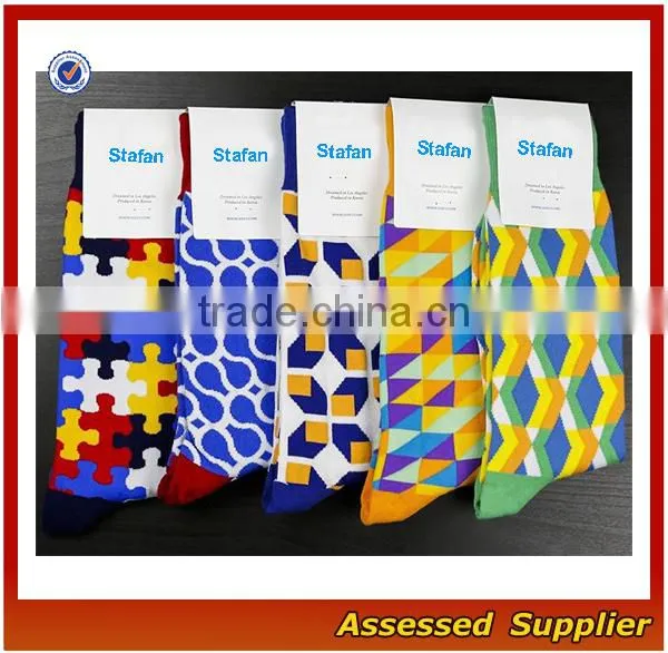 FXS141 Wholesale Custom Cotton Happy Business Mens Dress Socks photo-2
