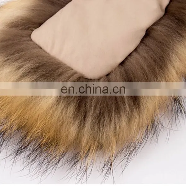 Natural Genuine Raccoon Neck Fur Trim Collar for Jacket photo-3
