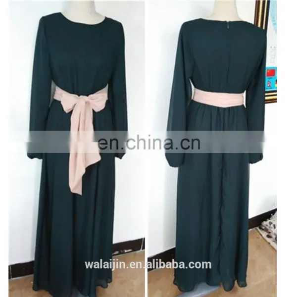 Muslim Woman Dress With Belt High Quality Fashion Muslim Wear photo-2